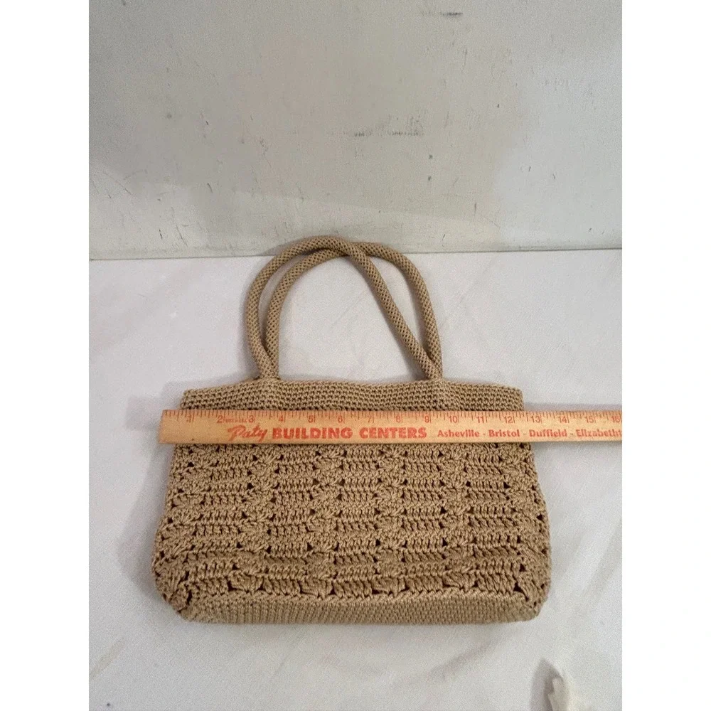 The Sak Crochet Tote Bag Medium Tan Beige Boho Shoulder Bag Women